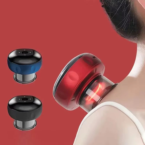 Heated Cupping Massager being used on the shoulder
