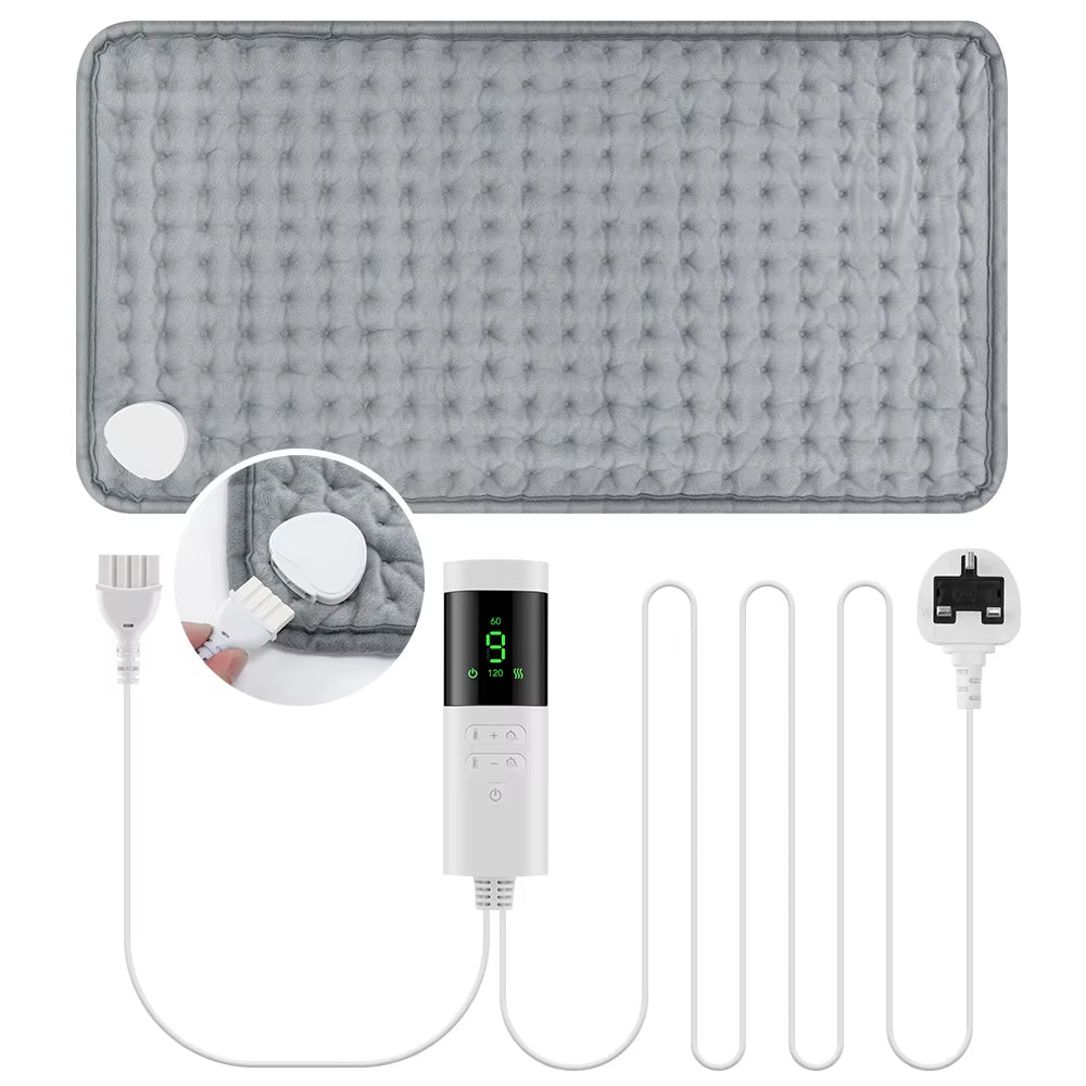 30*60Cm Electric Heating Pads for Back Neck Shoulder Home Office Washable Winter Warm Blanket 4 Timer 9 Temperature Control