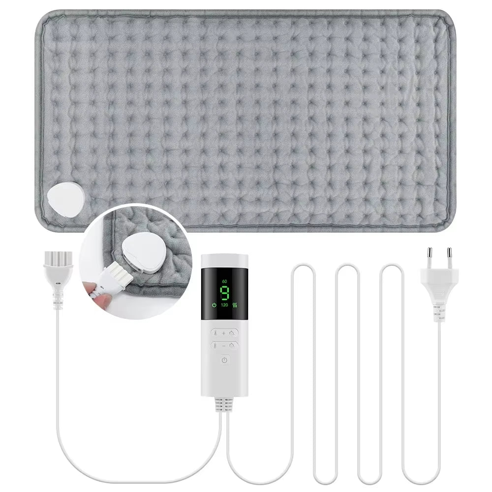 30*60Cm Electric Heating Pads for Back Neck Shoulder Home Office Washable Winter Warm Blanket 4 Timer 9 Temperature Control