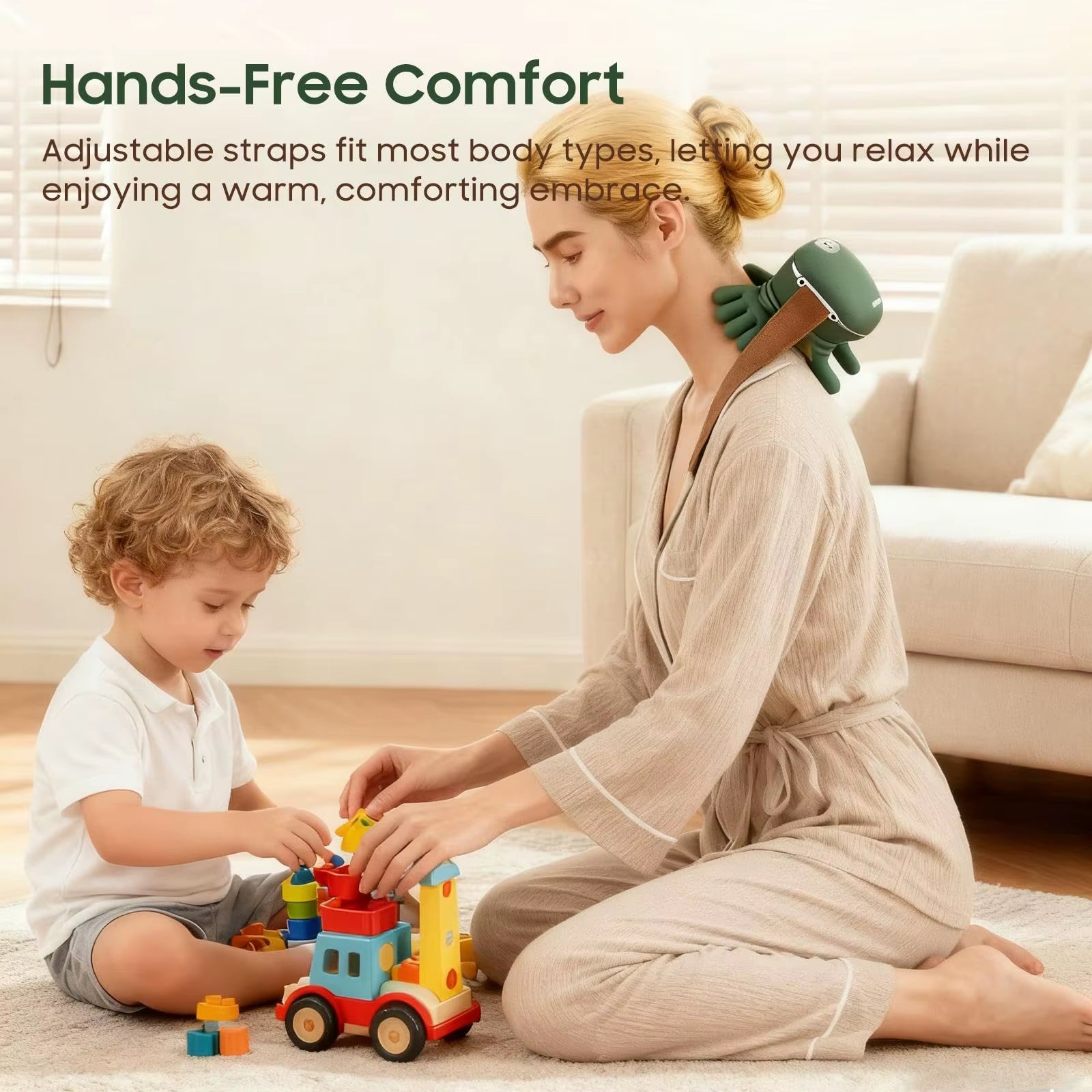 Bionic Finger Neck Shoulder Massager Wireless Neck Cervical Trapezius Kneading Massage Shawl Brushless Motor Neck Massager