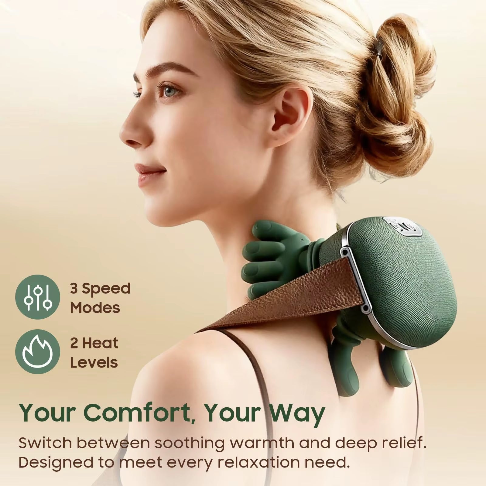 Bionic Finger Neck Shoulder Massager Wireless Neck Cervical Trapezius Kneading Massage Shawl Brushless Motor Neck Massager