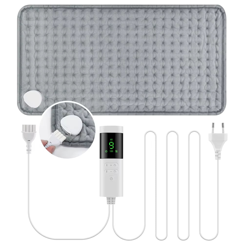 30*60Cm Electric Heating Pads for Back Neck Shoulder Home Office Washable Winter Warm Blanket 4 Timer 9 Temperature Control